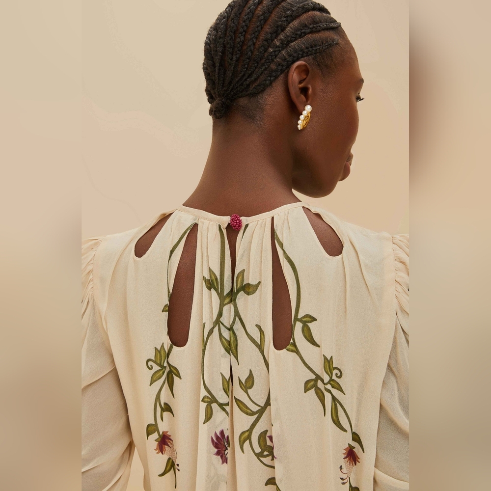 FARM RIO Multicolor Romantic Nature Long Sleeve Maxi Dress - Picture 3 of 6